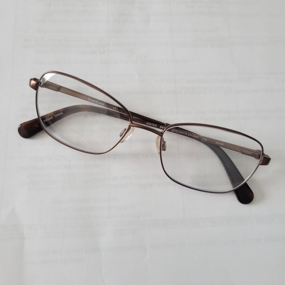 NEW Bebe Glasses Eyeglass Frames Brown Metal 135 MINTED BB5092 210 Satin Brown